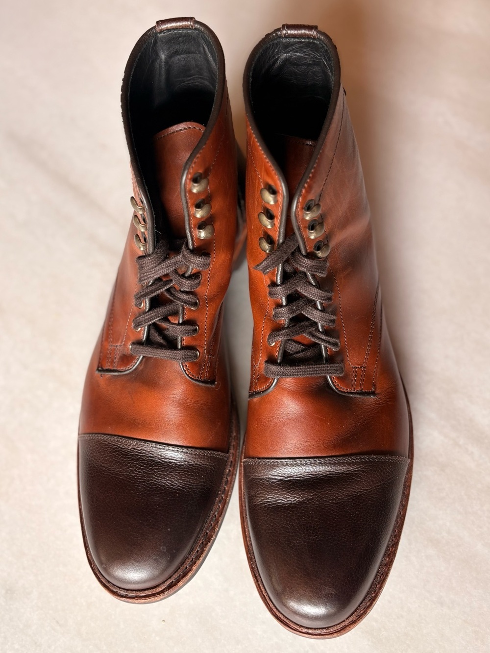 Allen Edmonds Brown Leather Cap Toe Ankle Boots Dainite Sole 11.5 Excellent - Picture 2 of 8